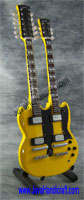 Miniature Guitar Yellow Double Neck SG Zakk Wylde