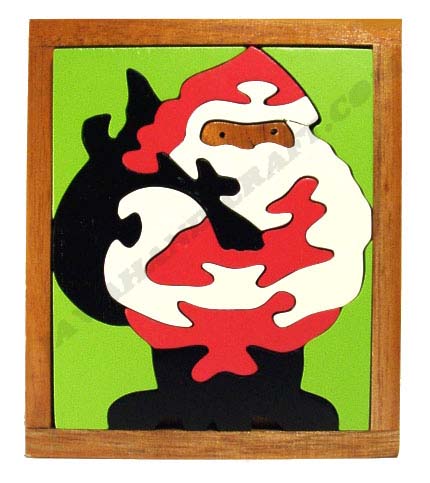 Santa Puzzles on Santa Clause With Frame